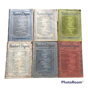 Vintage 30’s 40’s Reader’s Digest 1938 1939 1940 1941 Lot of 6